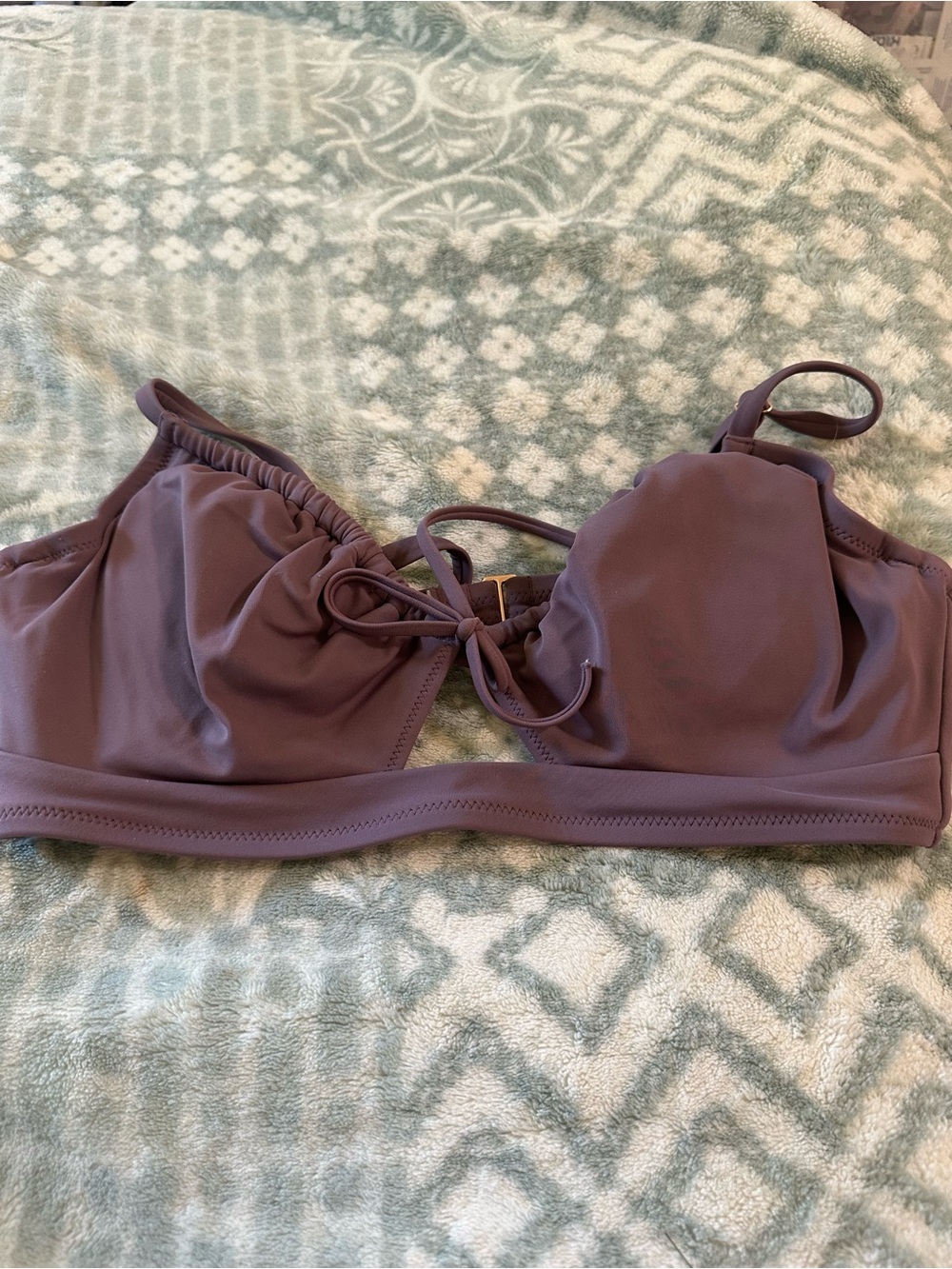 Women’s Shade & Shore Mauve Tie-Front Bikini Top - 36C